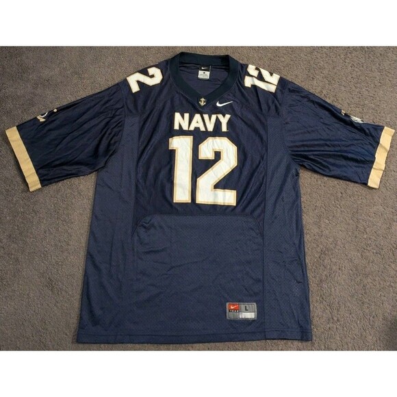 2012 Nike Navy Midshipmen #12 Blue Footbal Jersey Men's Large - Picture 1 of 8